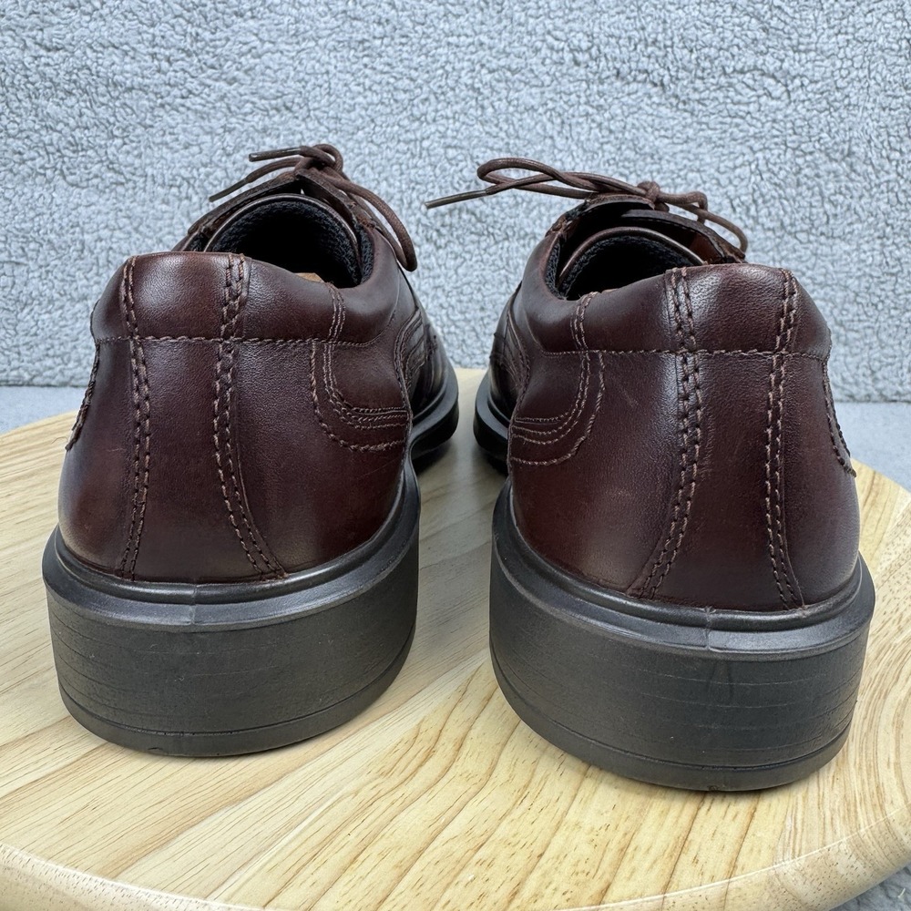 Ecco Shoes Mens US 12/12.5 EU 46 Brown Leather Oxford Loafer Helsinki Lace Up - Picture 5 of 13
